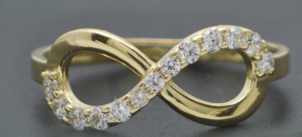 Real 10K Solid Yellow Gold 7mm CZ Infinity Knot Engagement Ring 1.5gr All Sizes.jpg