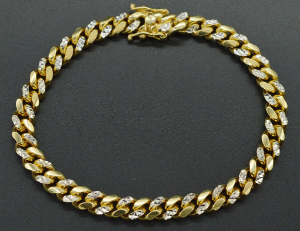 8.5'' Solid Miami Cuban Bracelet 14K Yellow Gold Clad Sterling Silver 925 25.3gr