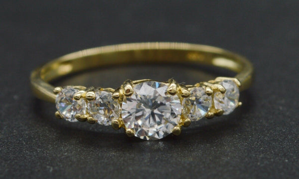 14k Solid Yellow Gold 1.00ct  Created Round Diamond Engagement Ring