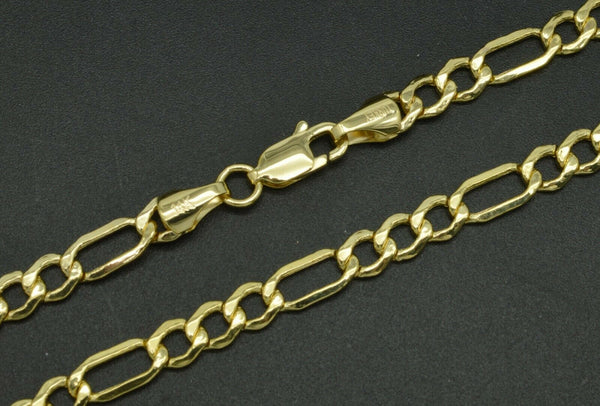 NEW 14k Real Yellow Gold 4.6mm Figaro Link Chain 18" 20'' 22'' 24"