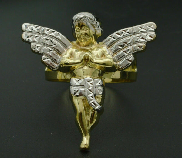 Real 10K Yellow Gold 22mm Ladies Angel Ring 2.2 grams All Sizes