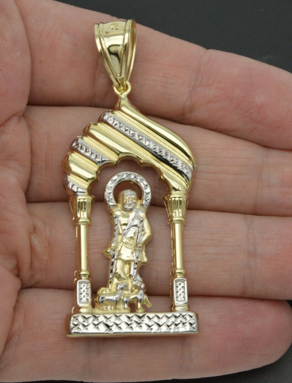 Real 10k Yellow Gold 3D Saint Lazarus Jesus Pendant almost 2.30" 4.8gr