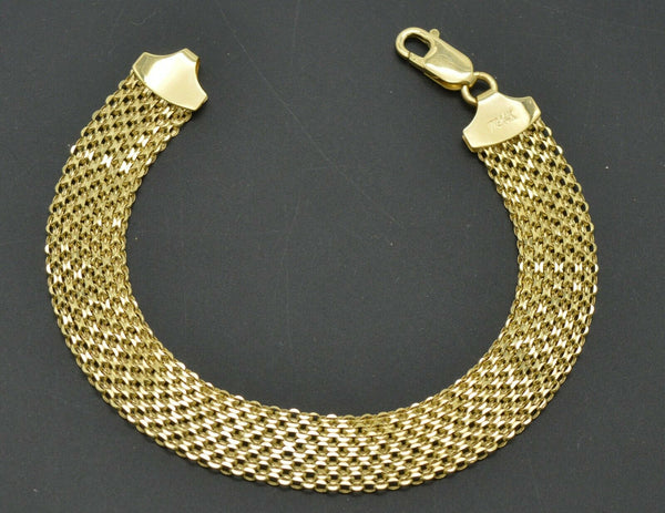 14k Yellow Solid Gold Bismark Link Bracelet 11 mm 7.5''.jpg