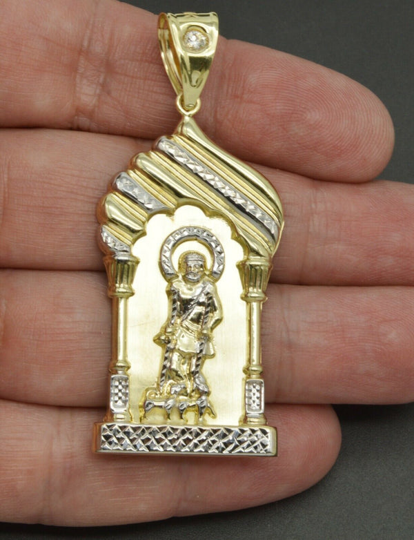 Real 10k Yellow Gold 3D Saint Lazarus Jesus Pendant almost 2.40" 5.4gr