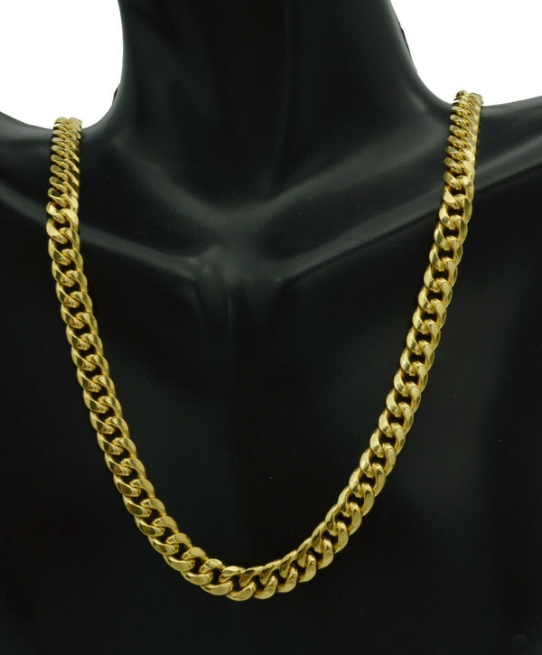 10K Yellow REAL GOLD Miami Cuban Curb Chain Necklace 6mm 20''22"-24" 26"