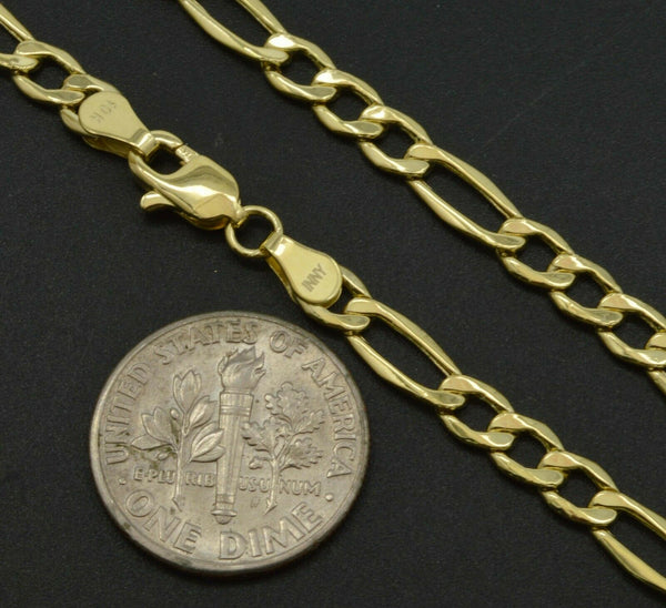 NEW 10k Real Yellow Gold 4.6mm Figaro Link Chain 18" 20'' 22'' 24"
