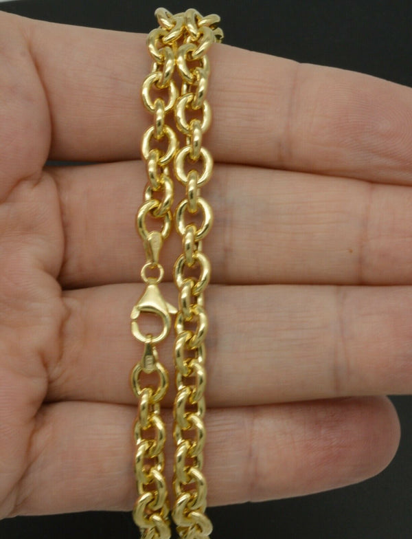 NEW Real 14k Yellow Gold 6mm Rolo oval Chain 18'' 20''