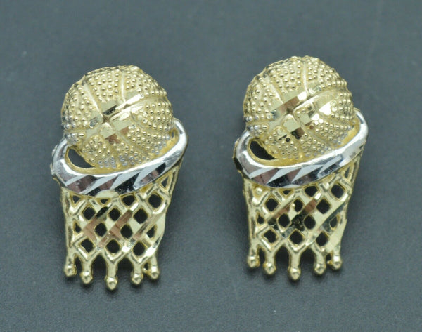 Real 10k Yellow Gold Basketball Diamond Cut Stud Earrings 1.8gr.jpg