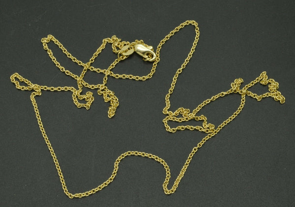 14K Yellow Solid Gold Cable Chain Necklace 1.3mm 16" - 22"