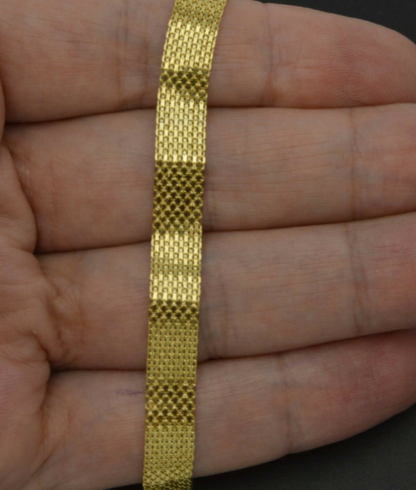 10k Yellow Solid Gold Bismark Link Bracelet 6 mm 7''  7.5''  8''