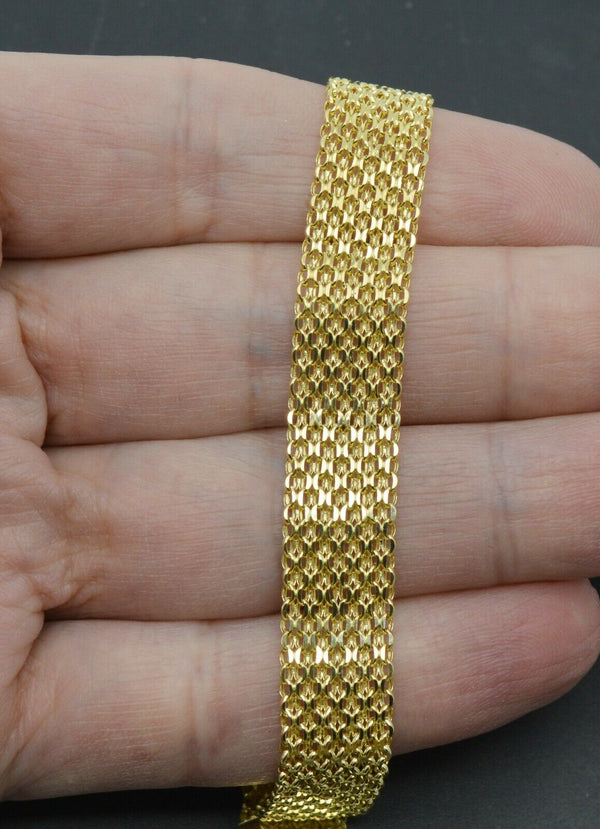 14k Yellow Solid Gold Bismark Link Bracelet 11 mm 7.5''.jpg