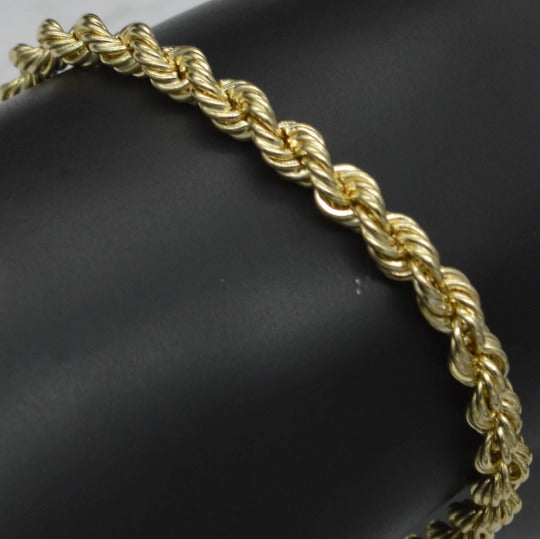10K Yellow REAL GOLD Hollow Rope Chain Necklace 4mm 18''20'' 22" 24" 26" 28" 30'