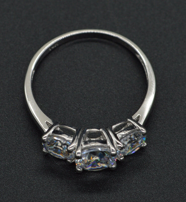 3.00ct triple Created Round Diamond Engagement Ring 14k Solid white Gold ga130