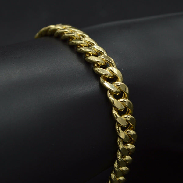 Mens 6mm 14k Real Yellow Gold Miami Cuban Curb Chain Bracelet. 9"  9.4gr