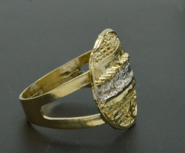 Real Solid 10K Yellow Gold Mens Last Supper Head Nugget Ring 20.5mm ALL Sizes