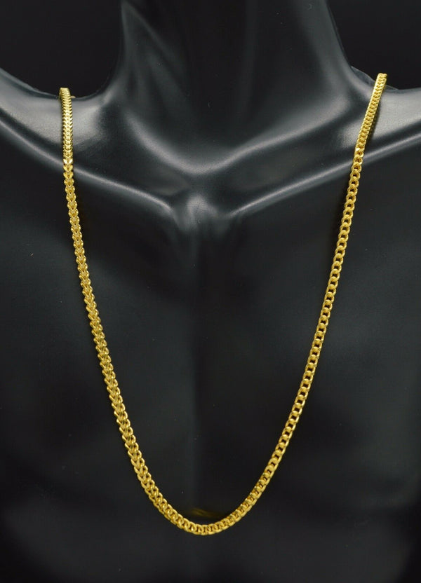 NEW 14k Solid Yellow Gold 2.3mm hollow FRANCO Chain necklace 18" - 20'' 22'' 24'