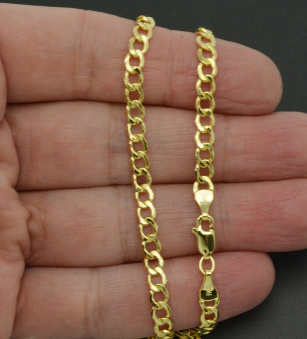 NEW 10k Real Yellow Gold 4.5mm Cuban Curb Link Chain 18" 20'' 22''  24"