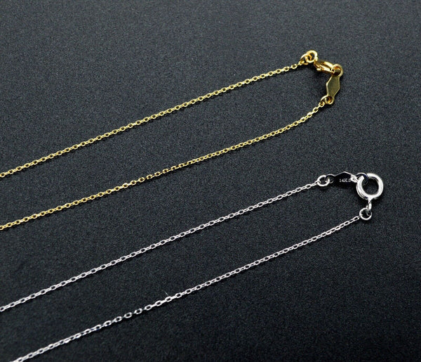 PM177 14K Solid Yellow Gold Initial Letter H Cable Chain Necklace Available A-Z