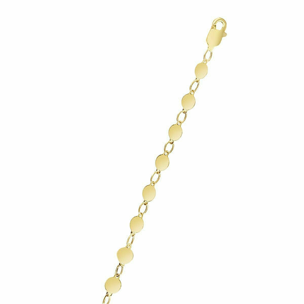 Real 14K Yellow Gold 1.2gr 7" Polished Mirror Chain Bracelet.jpg