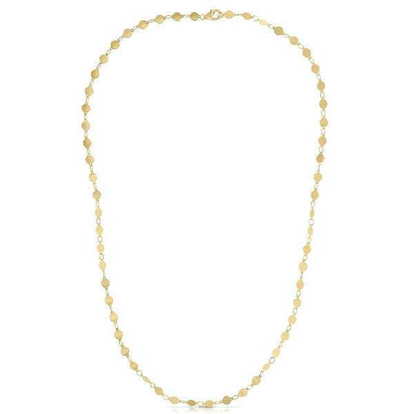 Real 14K Yellow Gold 4.1gr 30" Polished Mirror Chain Jewelry Charm Necklace