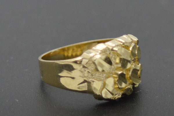 Real 10k Yellow Solid Gold Shiny Kids Nugget Oval Pinky Ring 1.4 gr Size 3.5