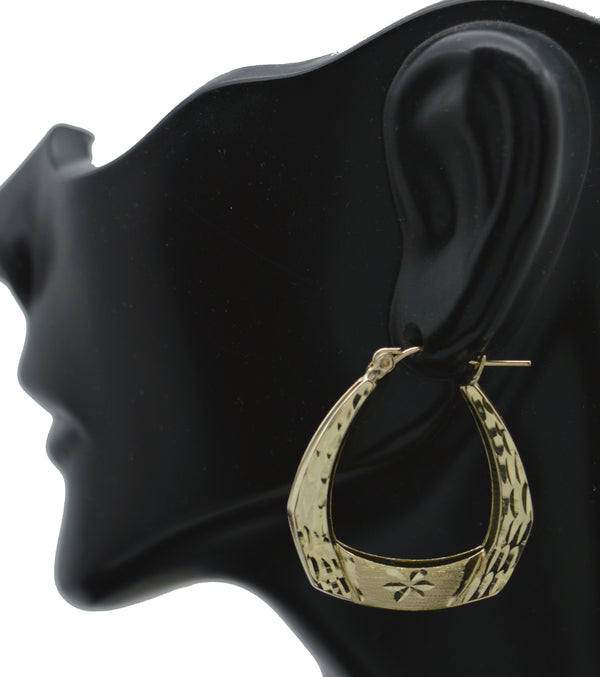 Real 10K Solid Yellow Gold 29mm Shiny Diamond Cut Graduated Hoop Earrings 2.5gr.jpg