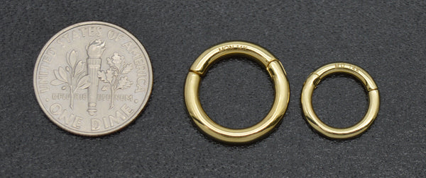 Real 14k Solid Yellow Gold Shiny Connector Circle Lock Extenders Set Sizes S L