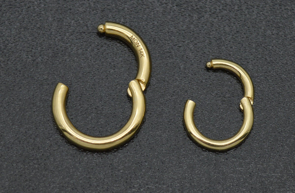 Real 14k Solid Yellow Gold Shiny Connector Circle Lock Extenders Set Sizes S L