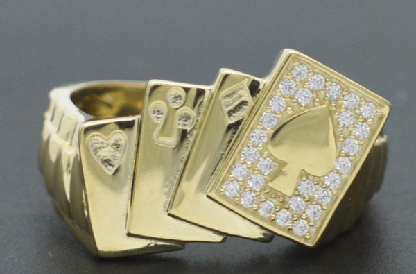 Real 10K Yellow Gold Playing Cards Ace of Spades Poker Men Ring 5.8gr All Sizes.jpg