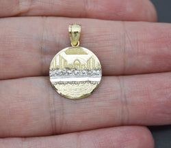 Real 10K Solid Yellow White Gold Shiny Last Supper Charm Pendant 1.2 grams