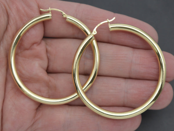 Real 14K Solid Yellow Gold 50mm x 4mm Big Large Endless Hoop Earrings 5.0gr.jpg