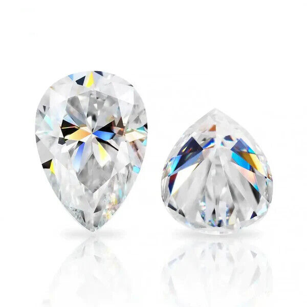 Real Loose Moissanite Pear Cut Gem Stone W. GRA Certificate VVS1 D All Sizes.jpg