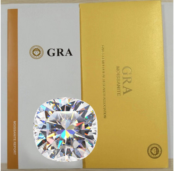 Real Loose Moissanite Cushion Cut Gem Stone W. GRA Certificate VVS1 D All Sizes.jpg