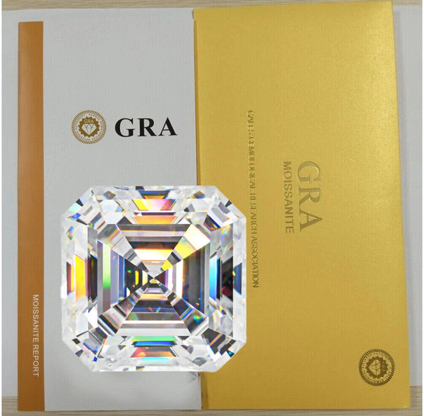 Real Loose Moissanite Asscher Cut Gem Stone W. GRA Certificate VVS1 D All Sizes.jpg