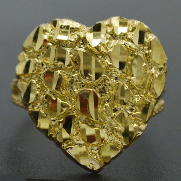18K Solid Yellow Gold Heart Shape Matt Finished, 5,50X5,50mm Bead,  SGTAN-0013, Sold By 2 Pcs.