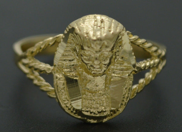 Real Solid 10K Yellow Gold Egyptian Pharaoh King Ring