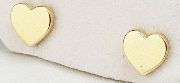 Real 14K Yellow-Rose Gold Mini Heart Stud Earrings