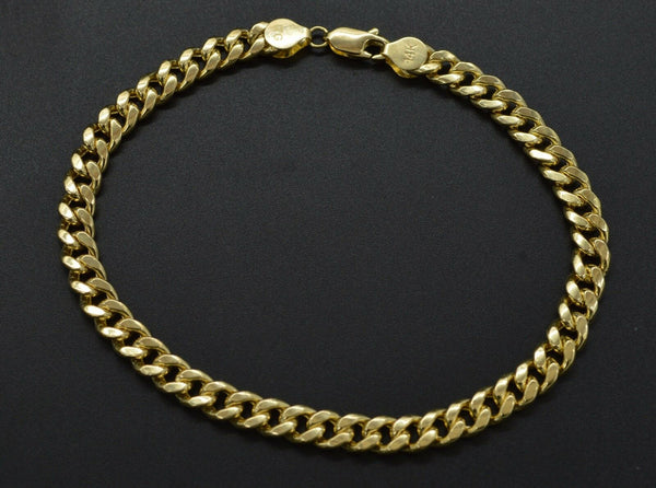 Mens 6mm 14k Real Yellow Gold Miami Cuban Curb Chain Bracelet. 9"  9.4gr