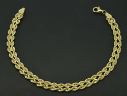 10K Yellow Solid Gold Twist Rope Chain 5mm Bracelet 2.3gr 7.1/7.4''