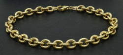 Real 14k Yellow Gold polished Charm Rolo Link Bracelet 7.2mm 7.25''.jpg