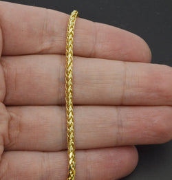 10K Lady's & Men's Real Yellow Gold wheat Bracelet 2.5mm 2.7 gr Inactive