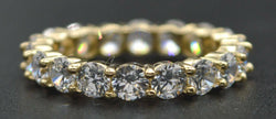 14K Yellow Gold 4.00ct Created Round Diamond Eternity Wedding Band Size 6