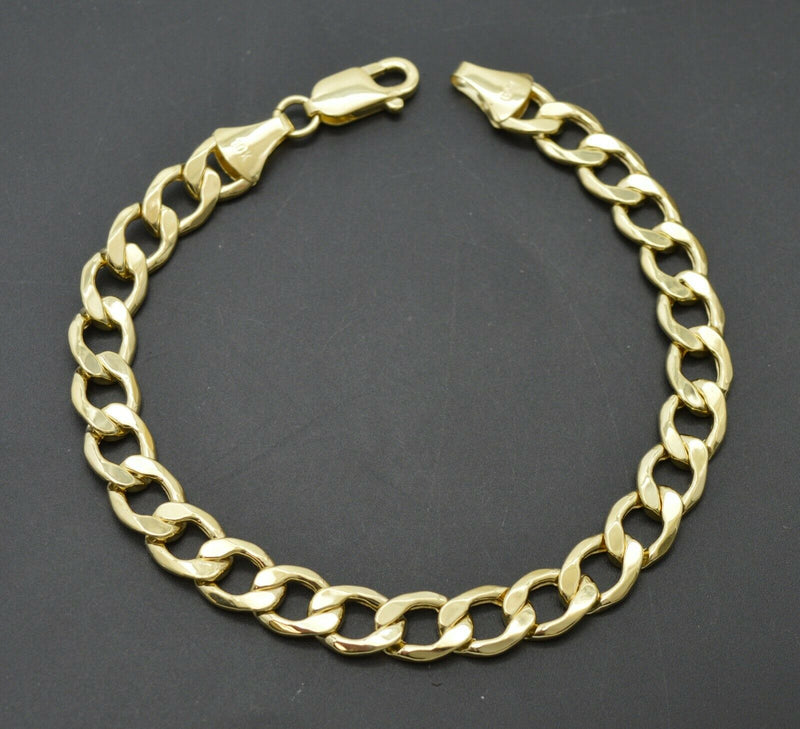 Real 10k Yellow Gold Men's Curb Cuban Chain Bracelet 9" 9.3gr