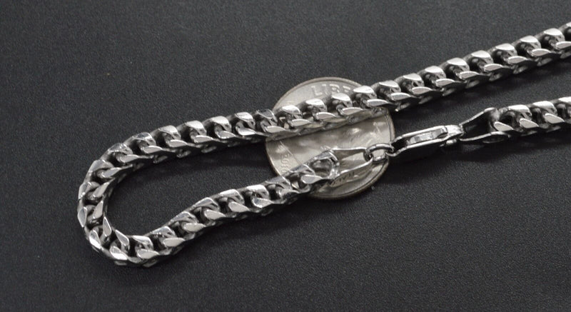 BM40 Mens Franco Solid Sterling Silver 925 Chain Bracelet. 9" 15.7gr