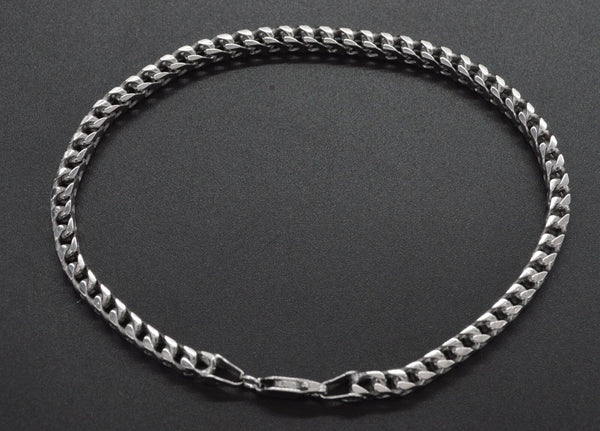 BM40 Mens Franco Solid Sterling Silver 925 Chain Bracelet. 9" 15.7gr