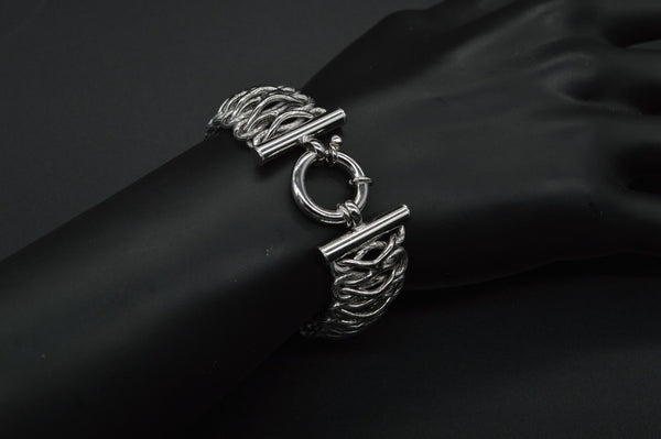 BM26 Italian 925 Sterling Silver Multi-Chain Link Bracelet 19gr