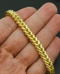 Real 10K Yellow Gold 5.5MM Franco / Box Link Bracelet Mens 13.5 gr