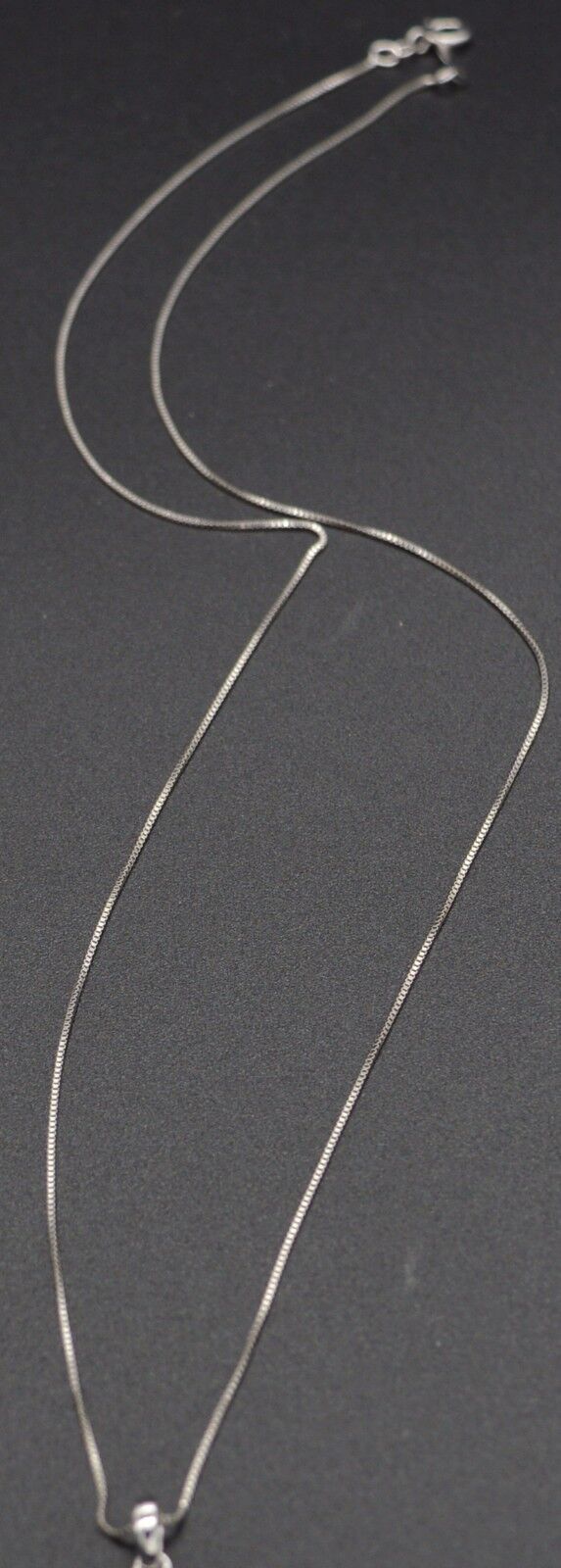 14K White Solid Gold cz Initial Letter I + 18" Chain Necklace