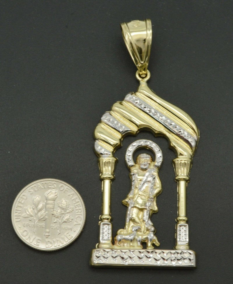 Real 10k Yellow Gold 3D Saint Lazarus Jesus Pendant almost 2.30" 4.8gr