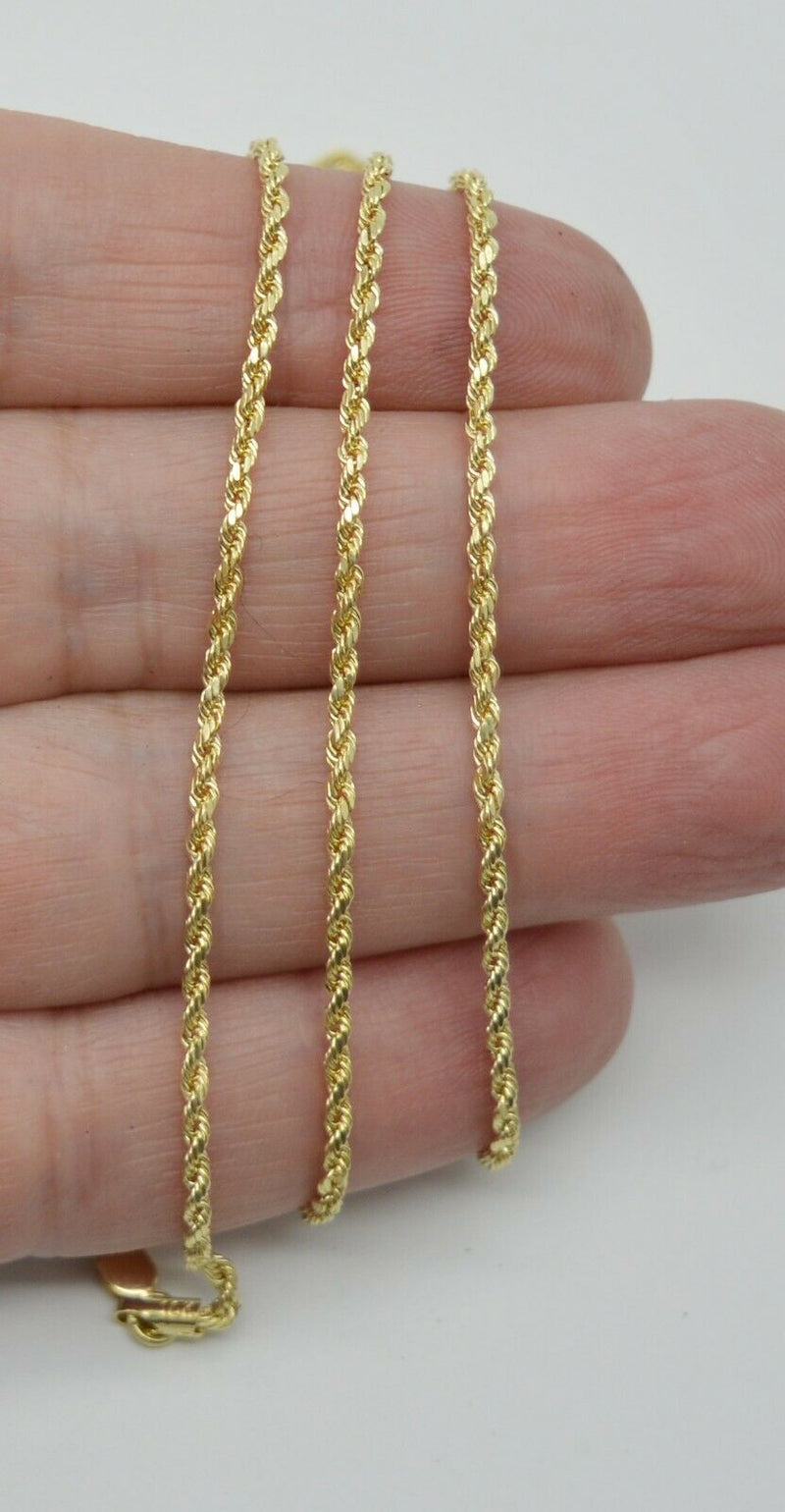 Real 10k Yellow Gold CZ  Cross Filigree Pendant + Chain 16''-24''